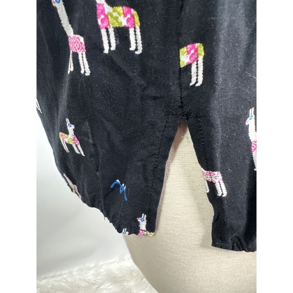 Anthropologie Maeve Llama Print V-Neck Button Down Shirt - Picture 5 of 13